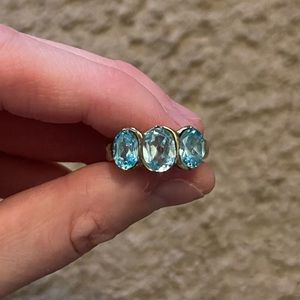 Sterling silver blue jewel ring